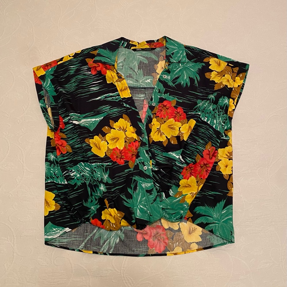 Tropical Hibiscus ZARA shirt